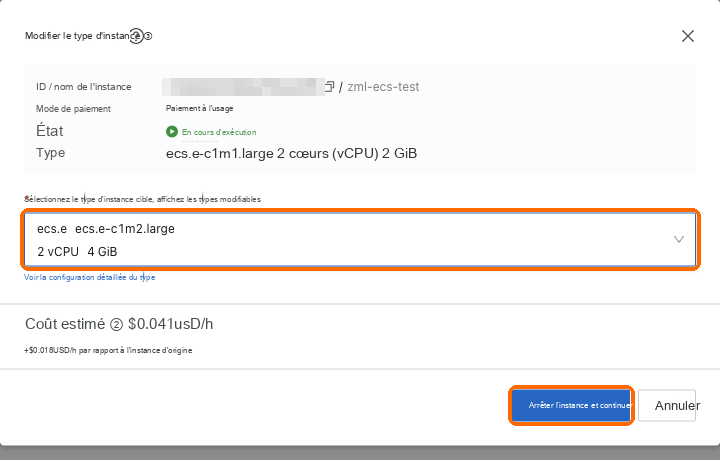 Type cible : 2 vCPU, 4 Go