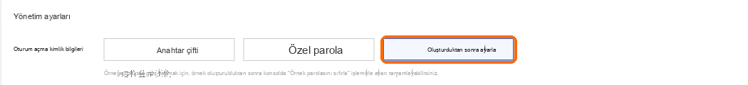 Oturum açma kimlik bilgisi: Sonra Ayarla