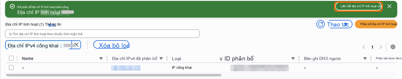 Sau khi cấp phát, chọn Associate this Elastic IP address
