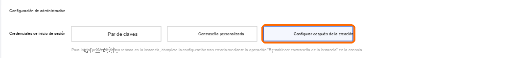 Credencial de inicio de sesión: Configurar más tarde